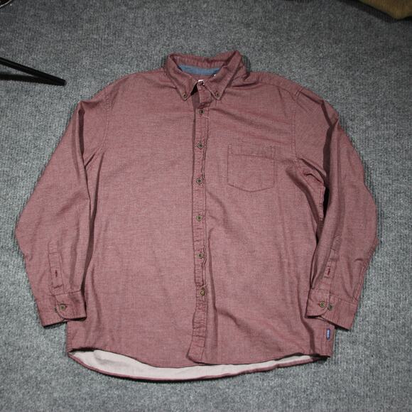 ROWN Button Down Shirt Mens Extra Large Burgundy Casual Dress Shirt Solid - Picture 3 of 7
